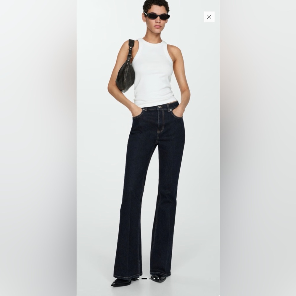 Mango Violet rinse-wash flared jeans